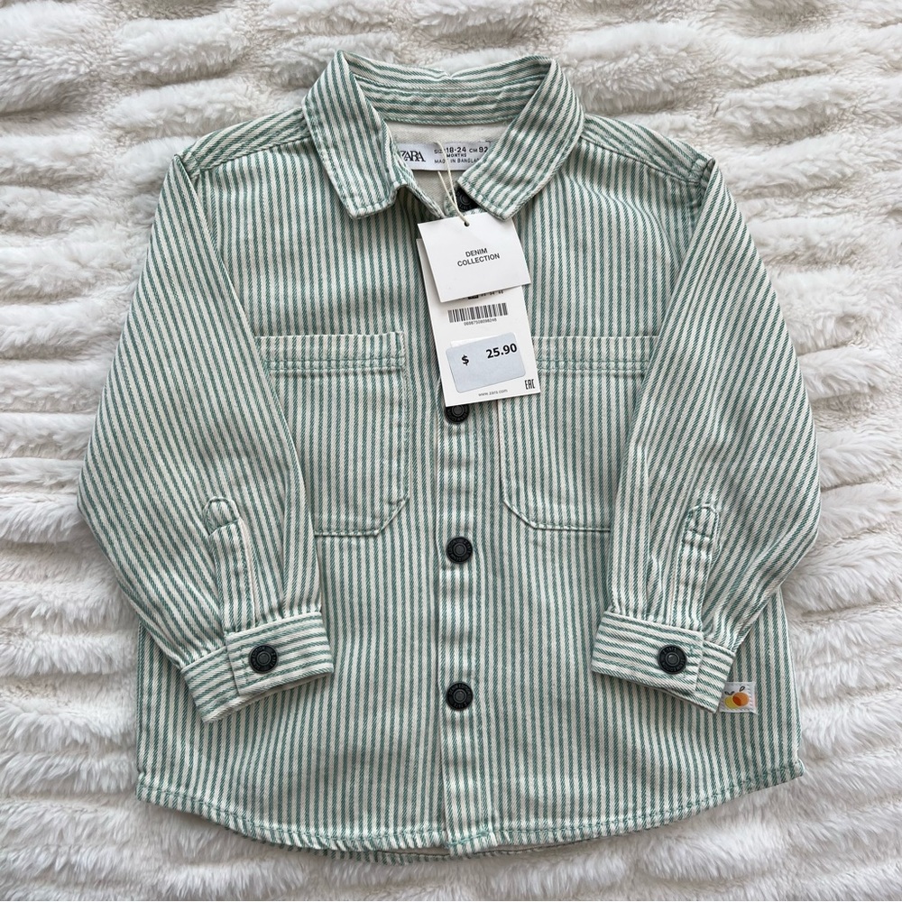 ZARA Striped Denim Shirt (size 12-18M)